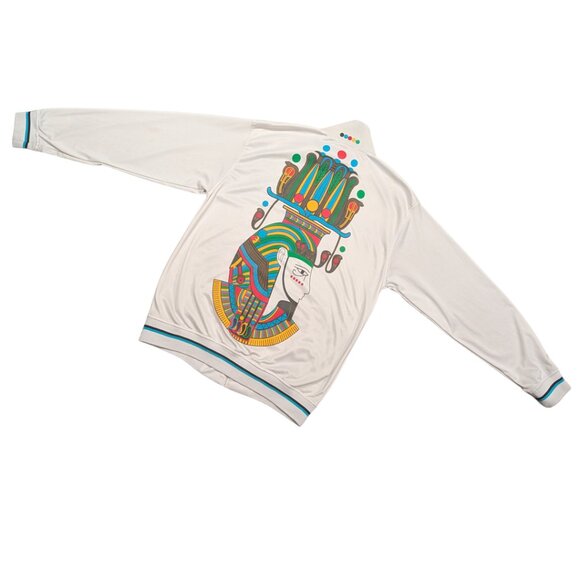 Vintage 90's Coogi Track Jacket  Rainbow Satin Multicolor Embroidered Size L Men - Picture 4 of 6